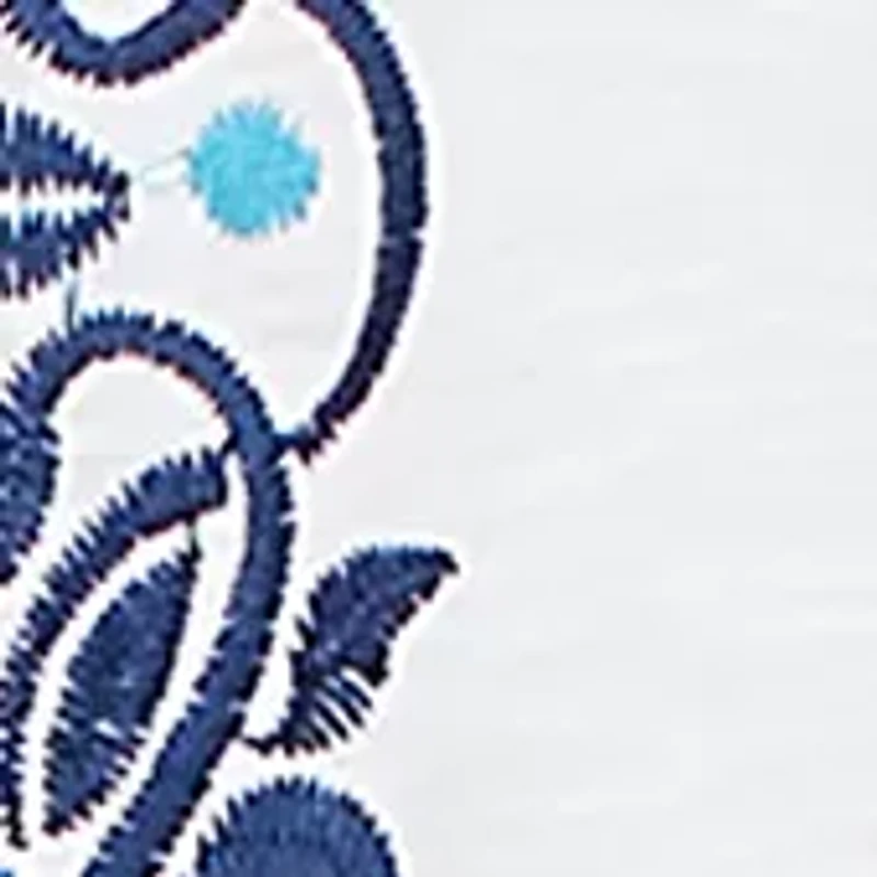 Petite Mykonos Scroll Center Embroidery Top