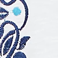 Petite Mykonos Scroll Center Embroidery Top