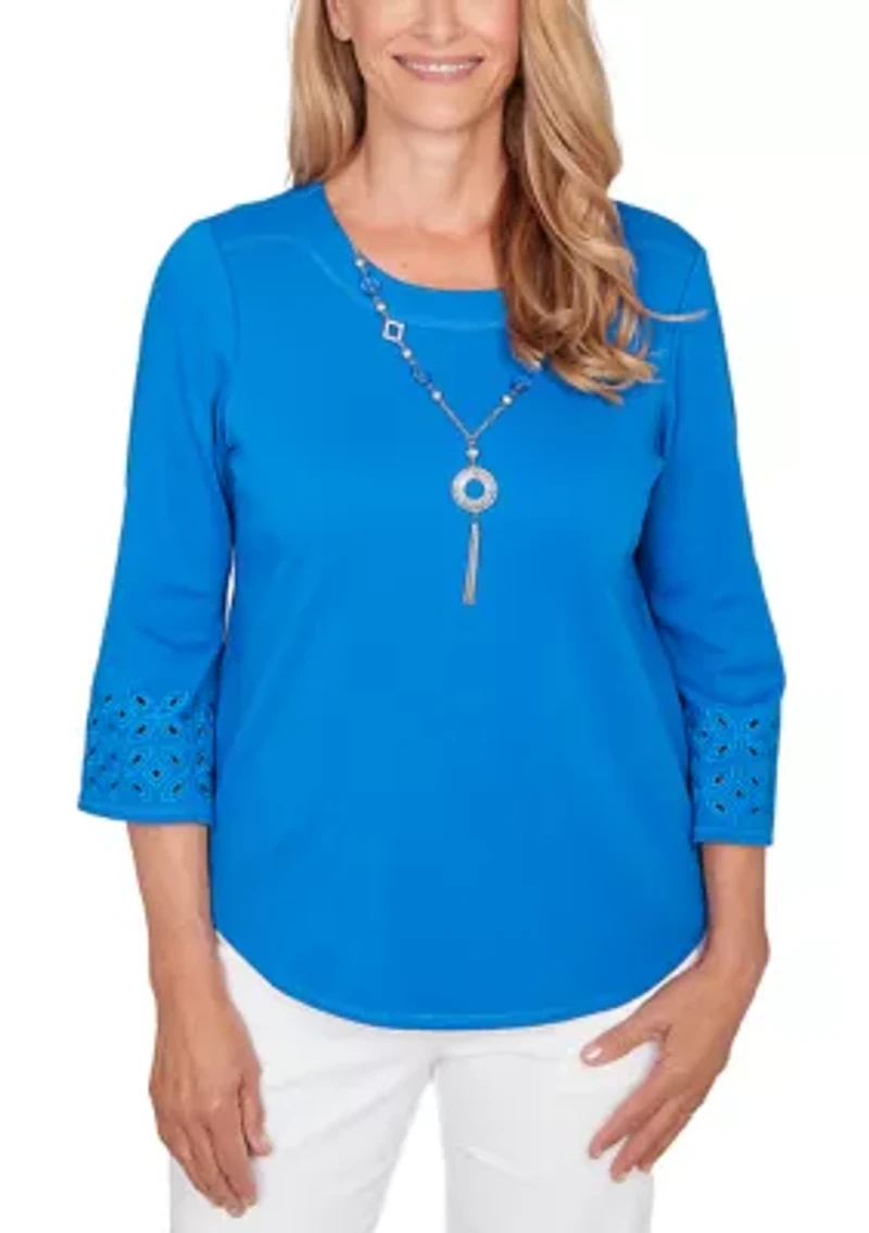 Petite Mykonos Eyelet Top