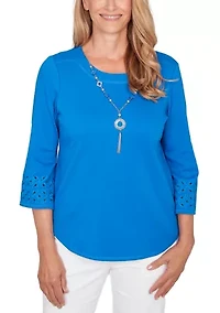 Petite Mykonos Eyelet Top