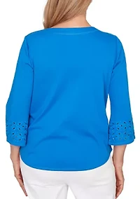 Petite Mykonos Eyelet Top