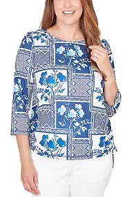 Petite Mykonos Framed Floral Top