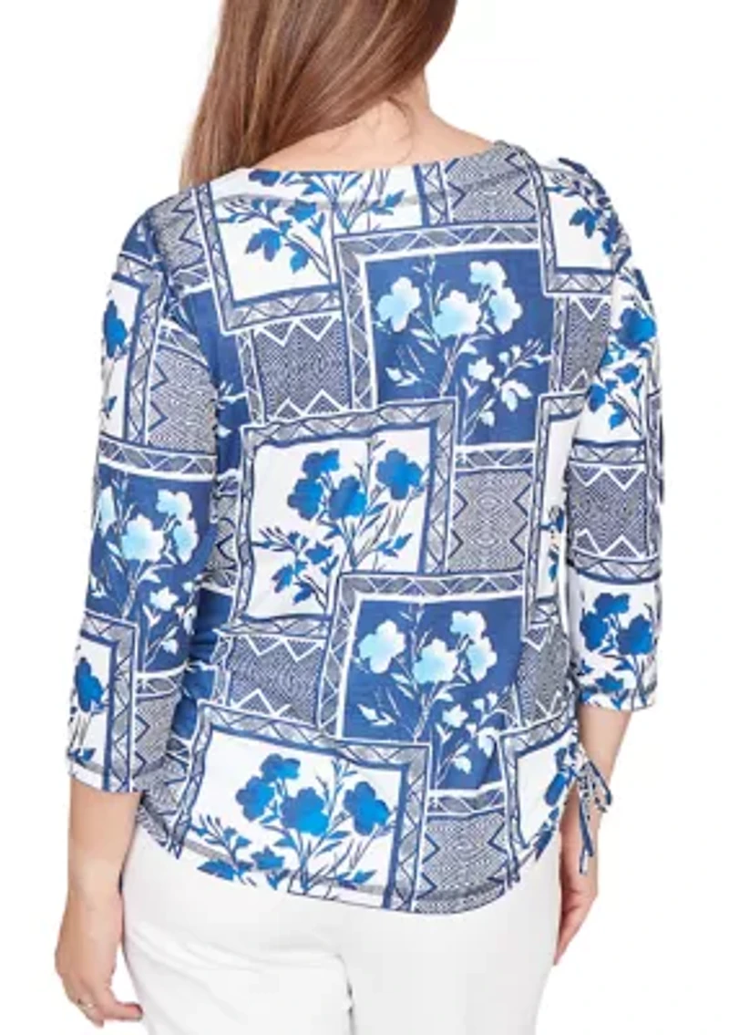 Petite Mykonos Framed Floral Top