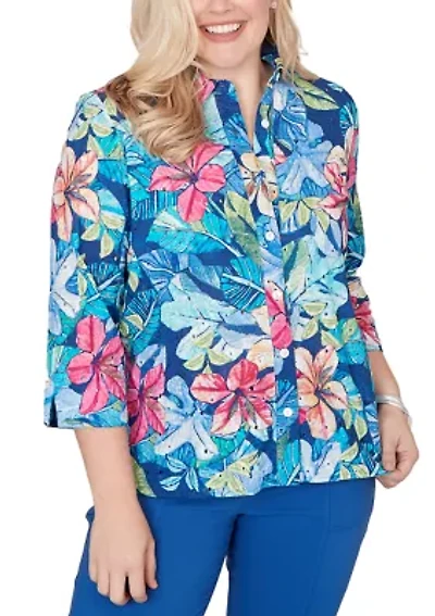 Women's Missy The Royal Treatment Eyelet Tropical Top
