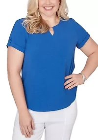 Women's Missy The Royal Treatment Short Sleeve Tab Top