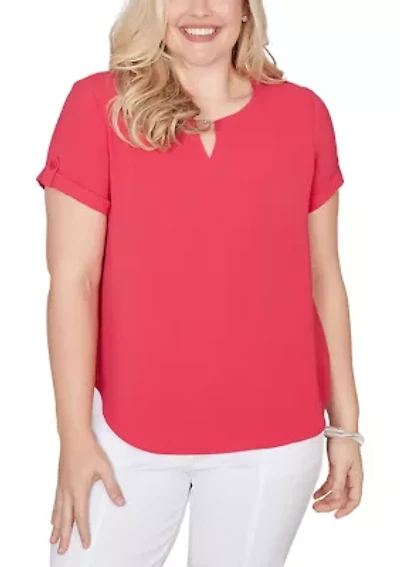 Women's Missy The Royal Treatment Short Sleeve Tab Top