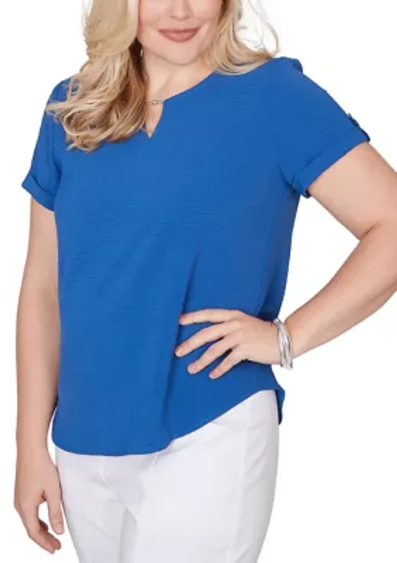 Women's Missy The Royal Treatment Short Sleeve Tab Top