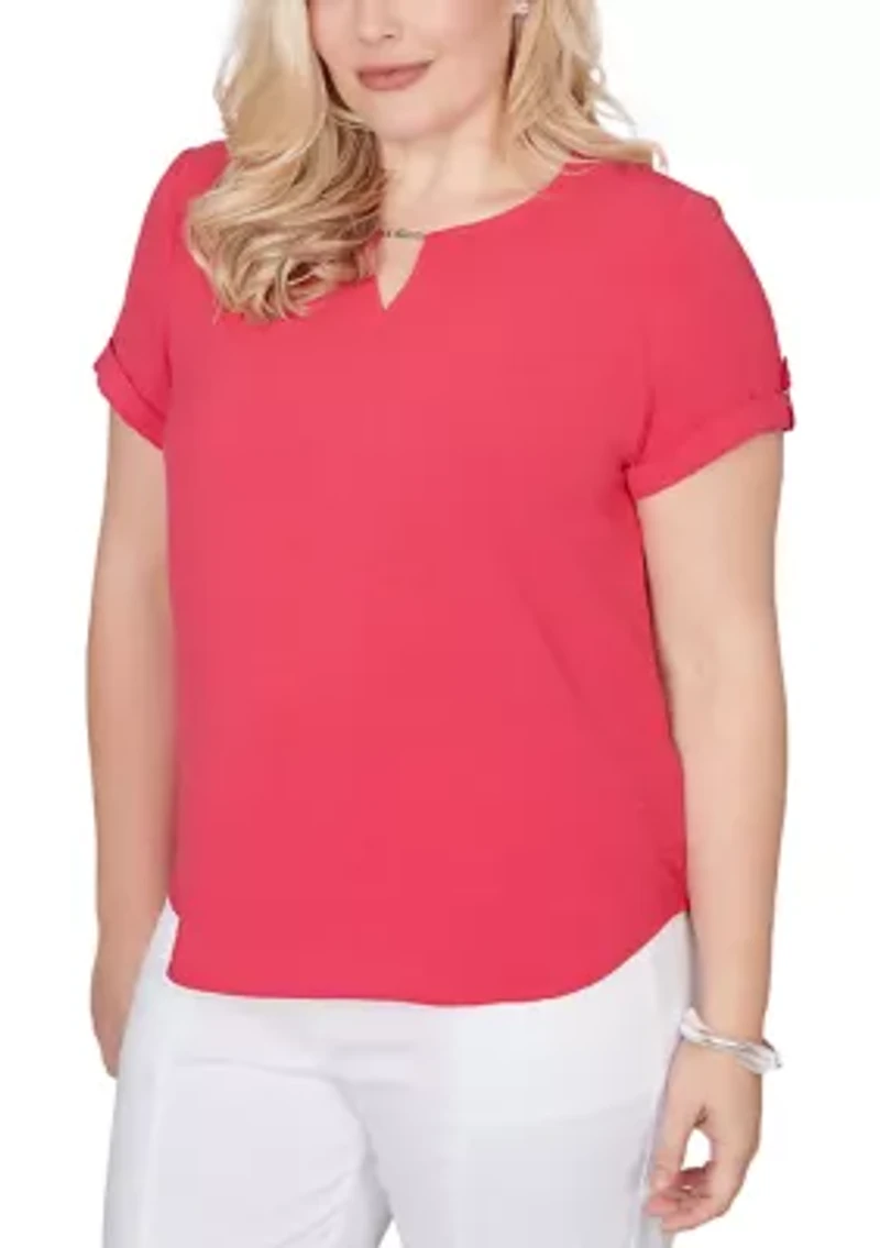 Women's Missy The Royal Treatment Short Sleeve Tab Top
