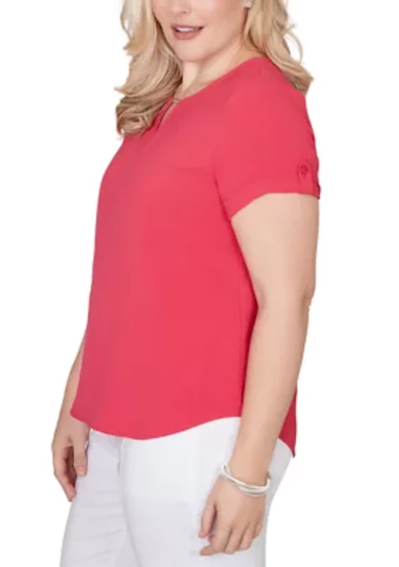 Women's Missy The Royal Treatment Short Sleeve Tab Top