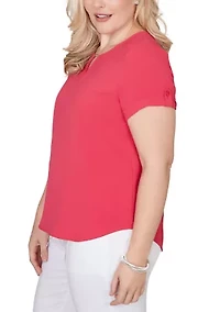 Women's Missy The Royal Treatment Short Sleeve Tab Top