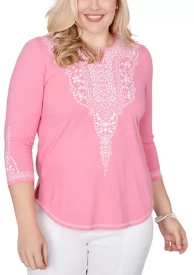 Women's The Royal Treatment Embroidered Yoke Top