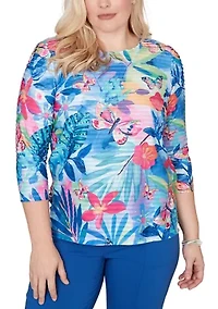 Women's The Royal Treatment Butterfly Tropical Top