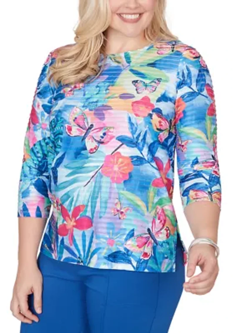 Women's The Royal Treatment Butterfly Tropical Top