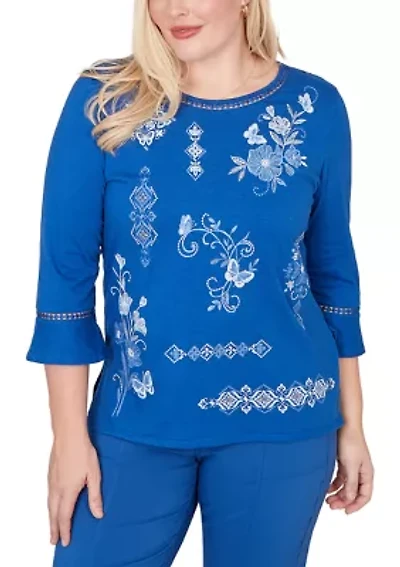 Women's The Royal Treatment Placed Medallion Floral Top