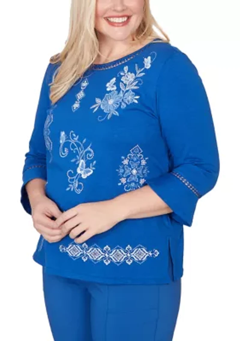 Women's The Royal Treatment Placed Medallion Floral Top