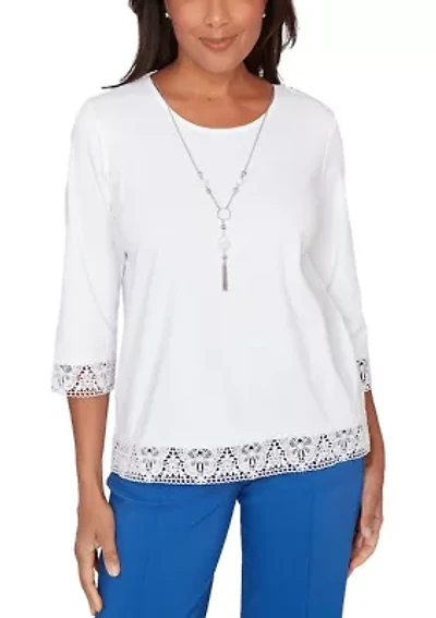 Women's The Royal Treatment Lace Trim Top