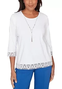 Women's The Royal Treatment Lace Trim Top