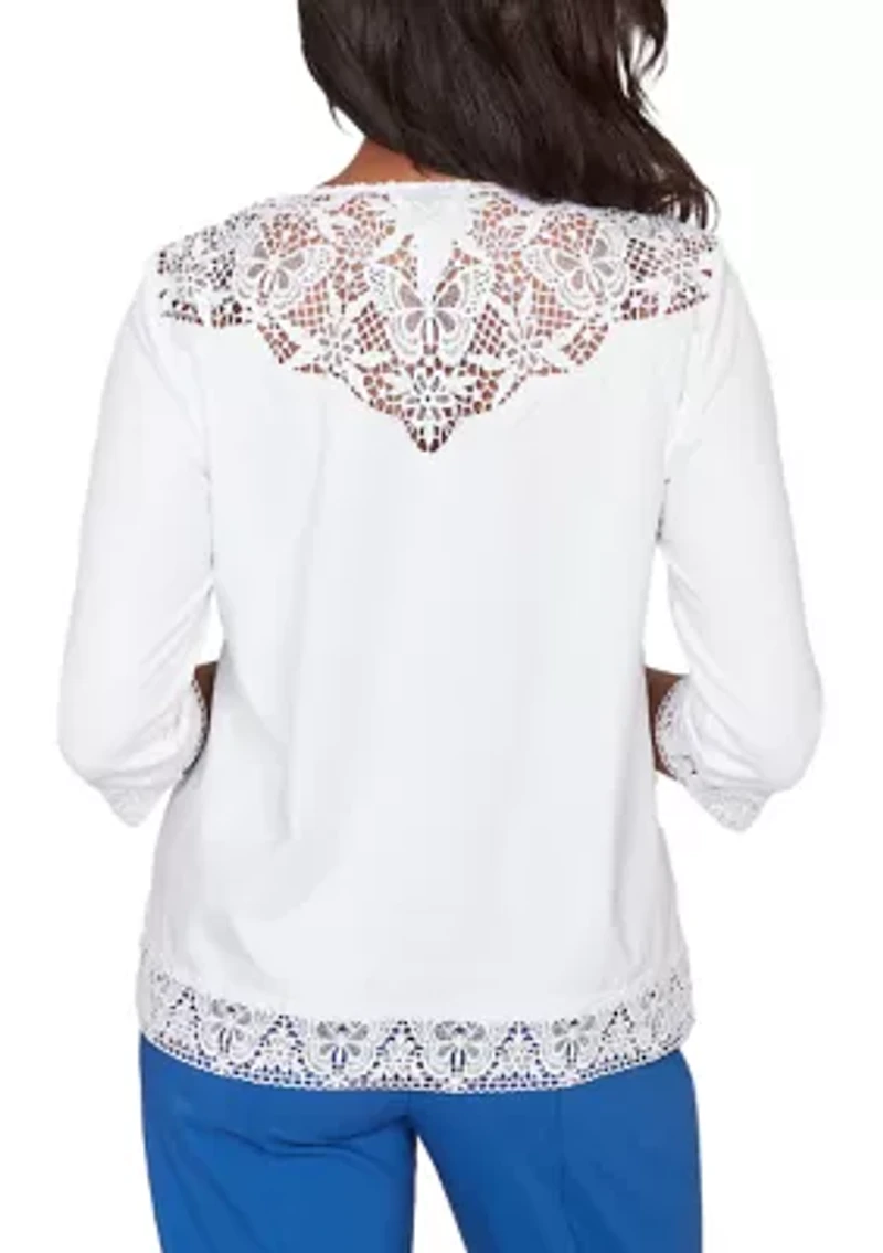 Women's The Royal Treatment Lace Trim Top