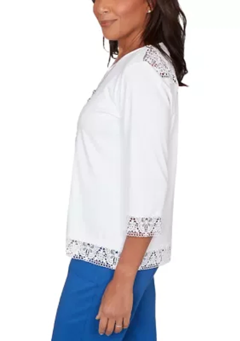Women's The Royal Treatment Lace Trim Top