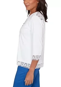 Women's The Royal Treatment Lace Trim Top