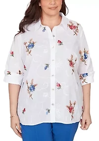 Plus The Royal Treatment Embroidered Shirt