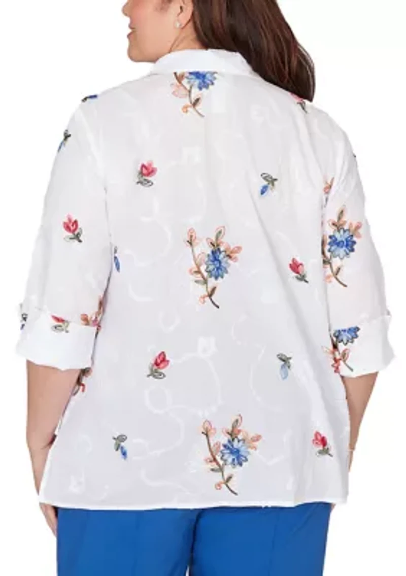 Plus The Royal Treatment Embroidered Shirt