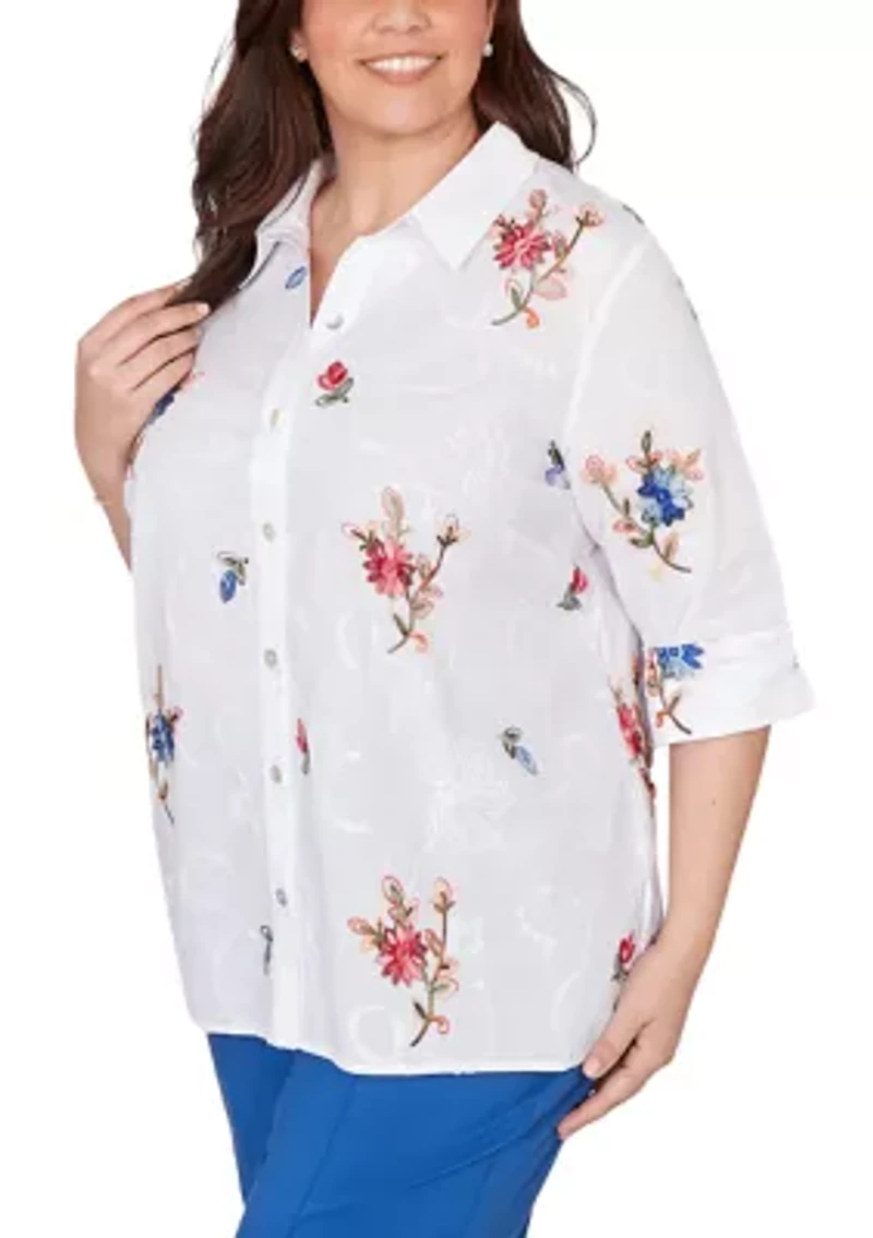 Plus The Royal Treatment Embroidered Shirt