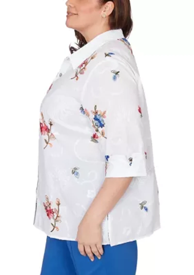 Plus The Royal Treatment Embroidered Shirt