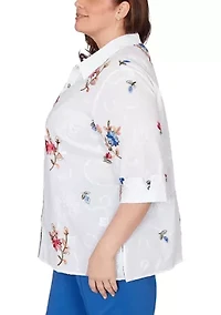 Plus The Royal Treatment Embroidered Shirt