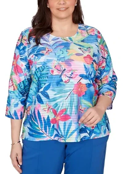 Plus The Royal Treatment Butterfly Tropical Top
