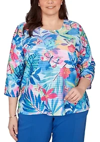 Plus The Royal Treatment Butterfly Tropical Top