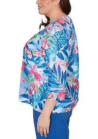 Plus The Royal Treatment Butterfly Tropical Top