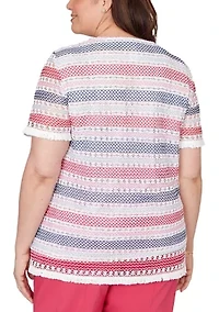 Plus The Royal Treatment Texture Biadere with Fringe Top