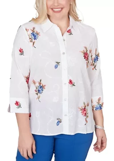 Petite The Royal Treatment Embroidered Shirt