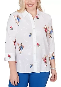 Petite The Royal Treatment Embroidered Shirt