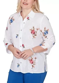 Petite The Royal Treatment Embroidered Shirt