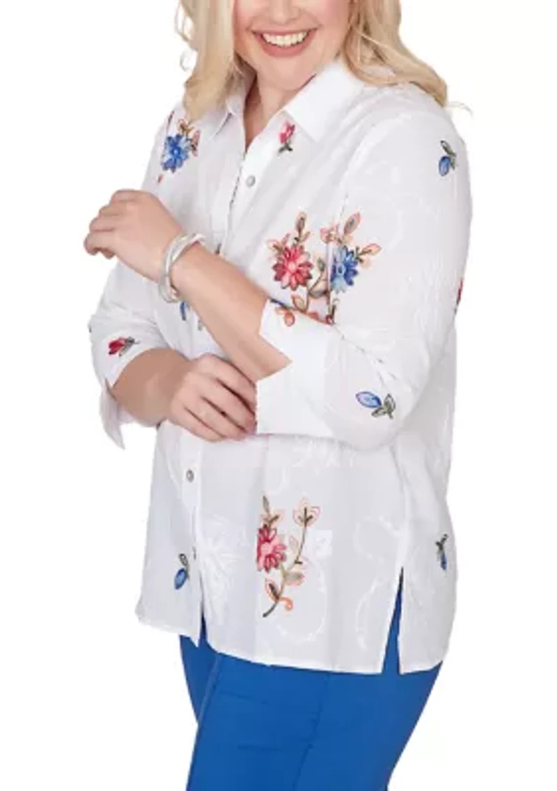 Petite The Royal Treatment Embroidered Shirt