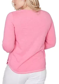 Petite The Royal Treatment Embroidered Yoke Top