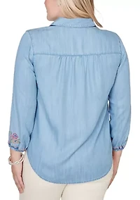 Women's Beachcomber Floral Embroidery Top