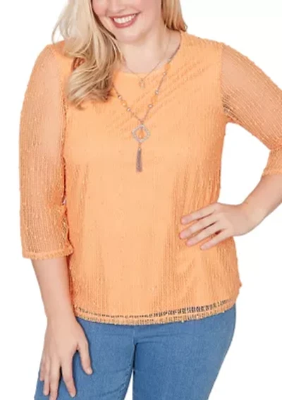 Wmen's Beachcomber Popcorn Mesh Top