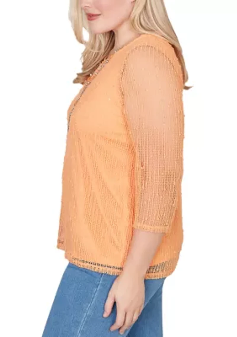 Wmen's Beachcomber Popcorn Mesh Top