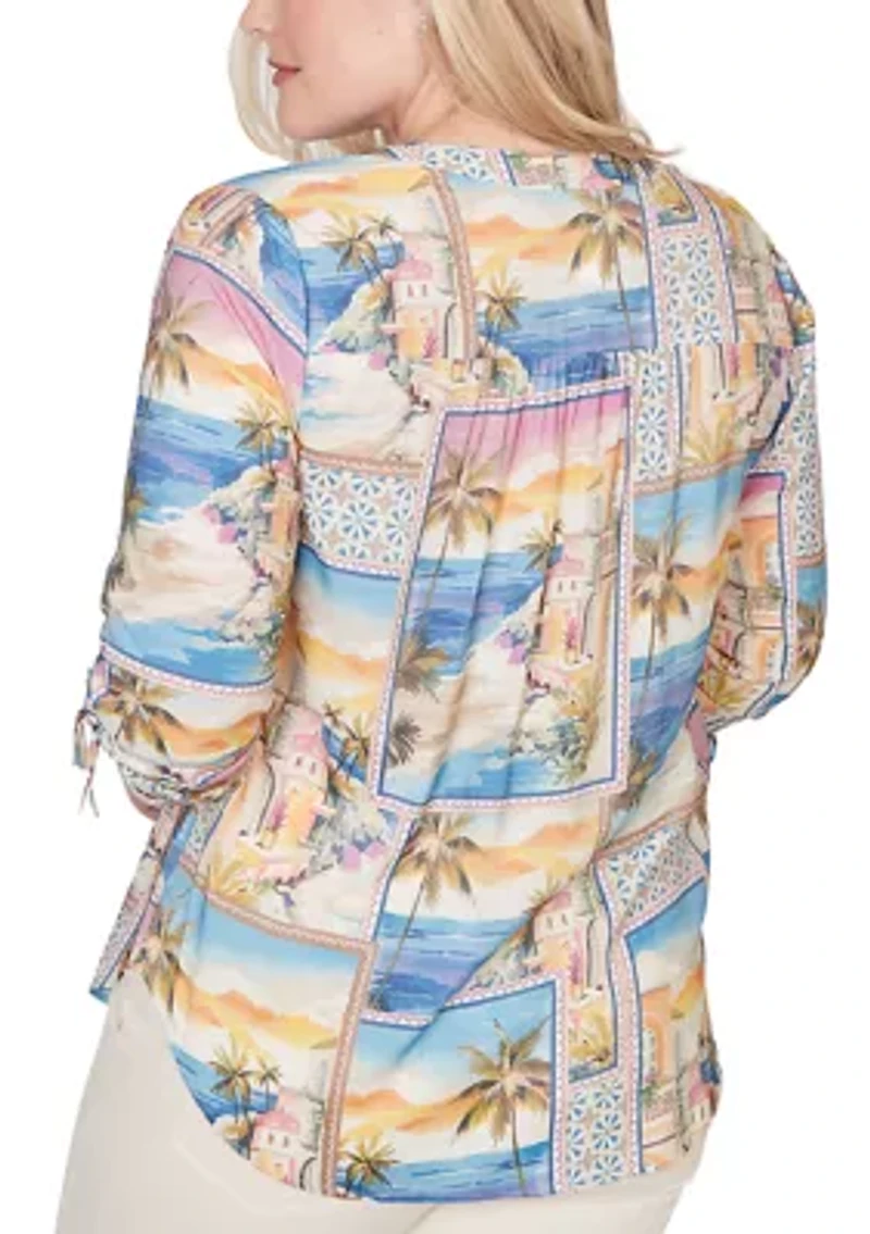 Petite Beachcomber Postcard Print Top