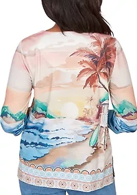 Petite Beachcomber Sunset Beach Scene Top