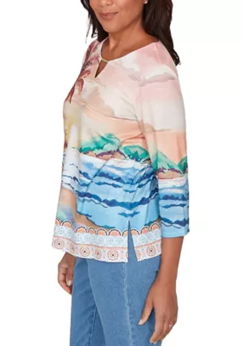 Petite Beachcomber Sunset Beach Scene Top