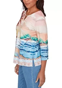 Petite Beachcomber Sunset Beach Scene Top