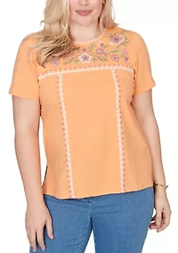 Petite Beachcomber Floral Yoke Top
