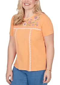 Petite Beachcomber Floral Yoke Top