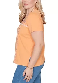 Petite Beachcomber Floral Yoke Top