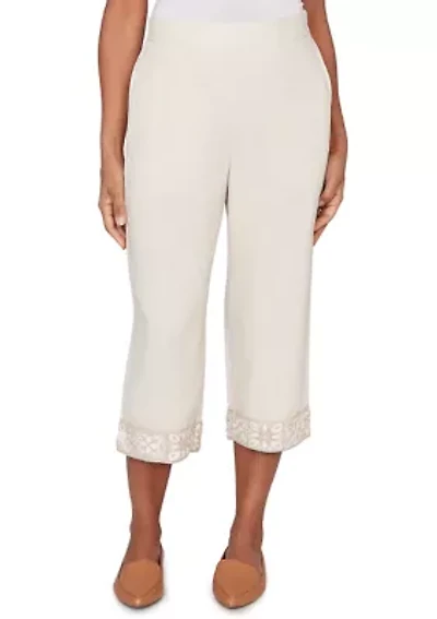 Women's Natural Wonder Capri Pants with Crochet Trim