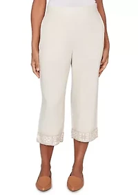 Women's Natural Wonder Capri Pants with Crochet Trim